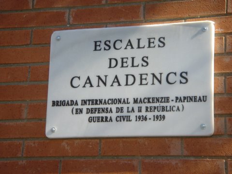 Placa Escales dels Canadencs a Barcelona
