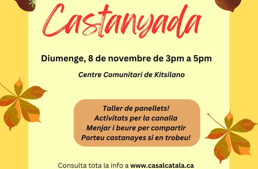 Guardeu la data: La Castanyada al Kitsilano Community Centre, diumenge 8 de novembre!